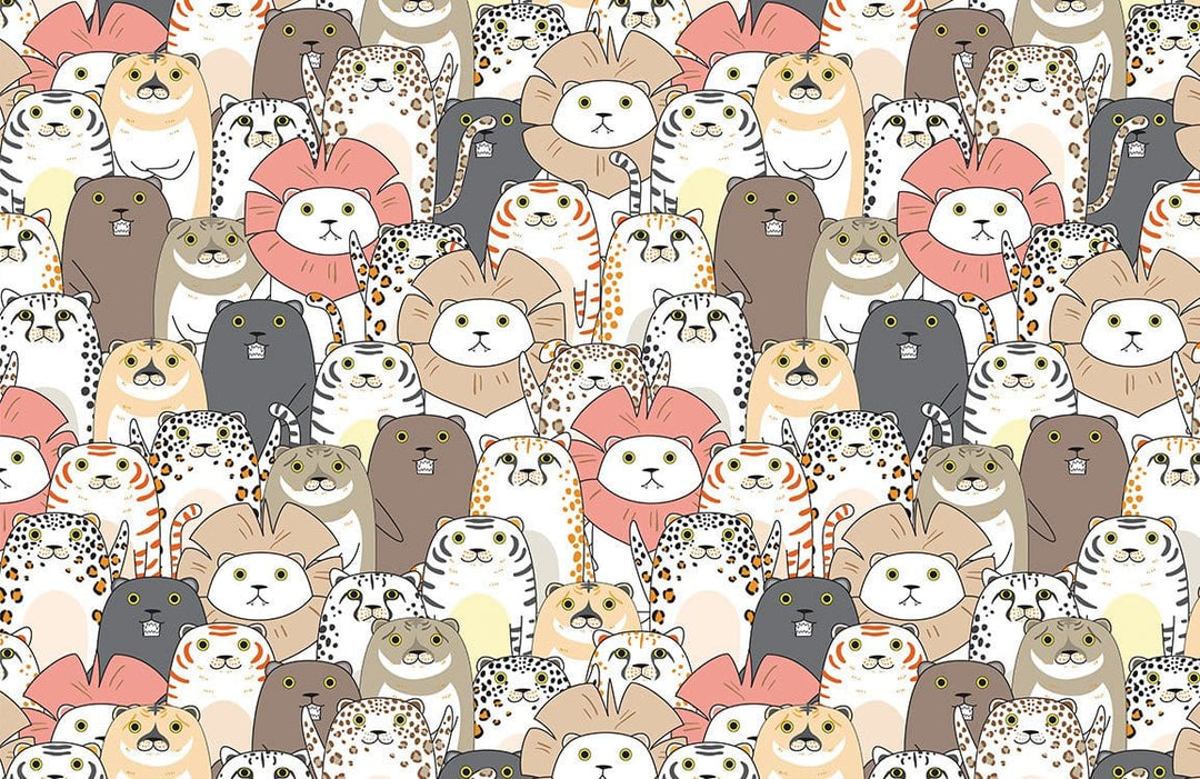 Charming Pastel Safari Animals Repeating Wallpaper for Kids' Rooms Decor