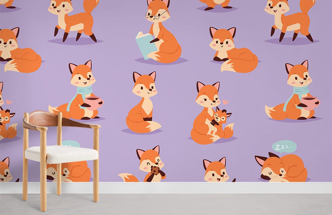 Cartoon Fox Wallpaper for Kids