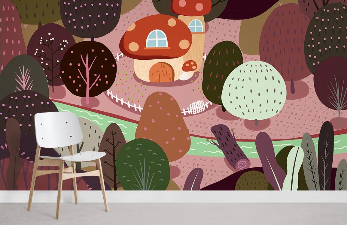 Cartoon Trees II Wallpaper Mural