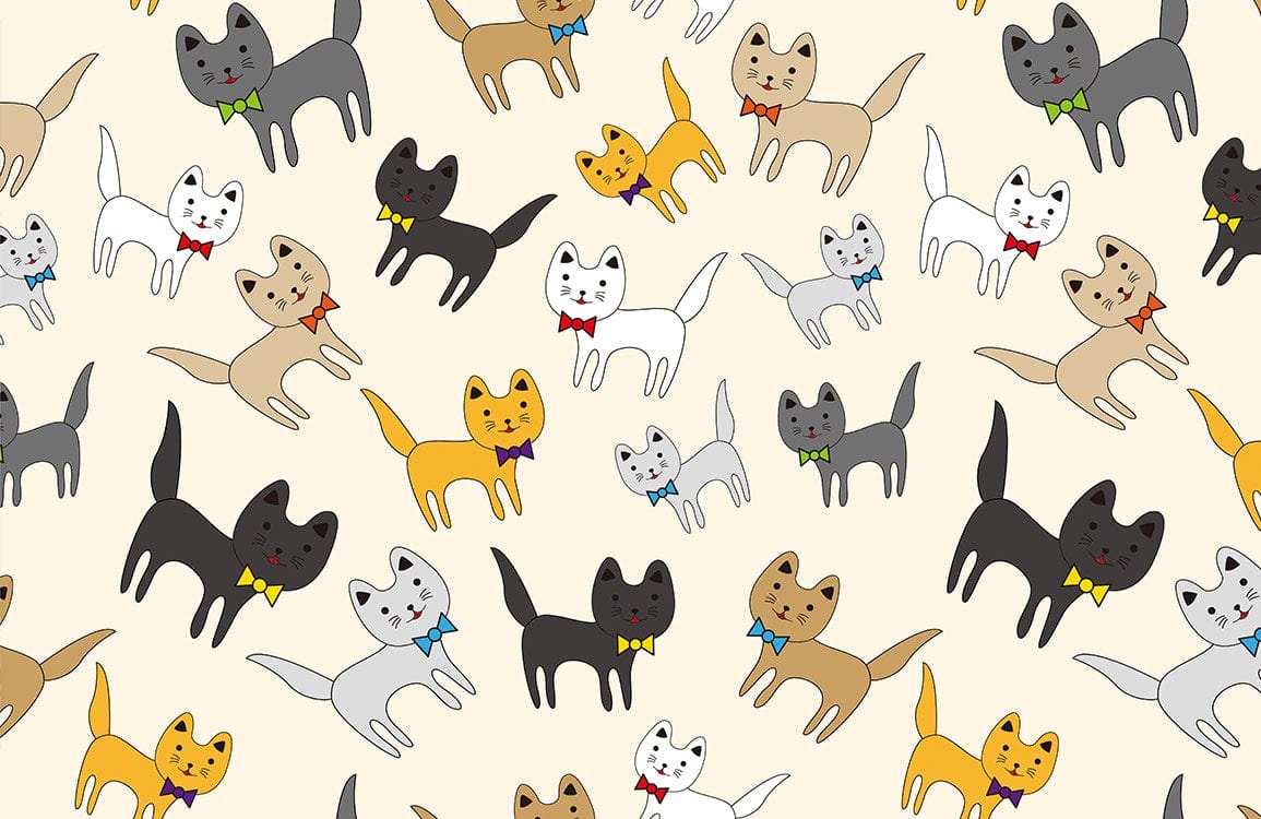 Bow Tie Cats Wallpaper Mural