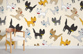 Bow Tie Cats Wallpaper Mural