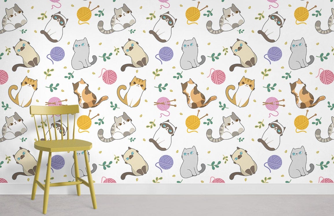 Cat Kittens Mural Wallpaper Room