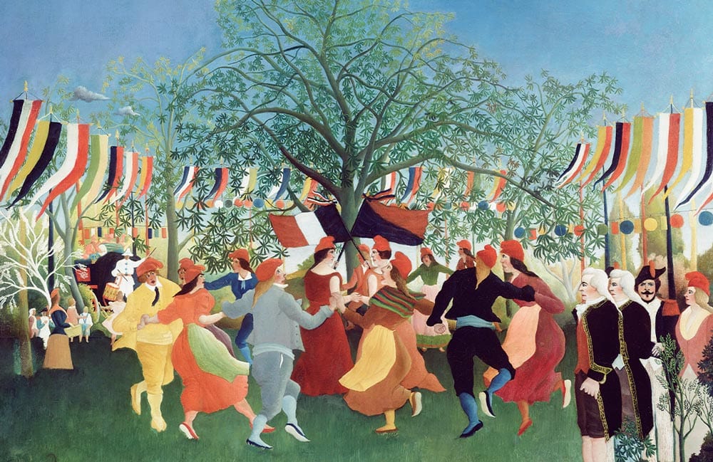 Colourful Vintage Festival Celebration Mural Wallpaper - Timeless Art Style Decor