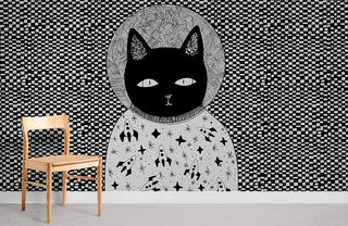 Checkerboard Cat Wallpaper Mural