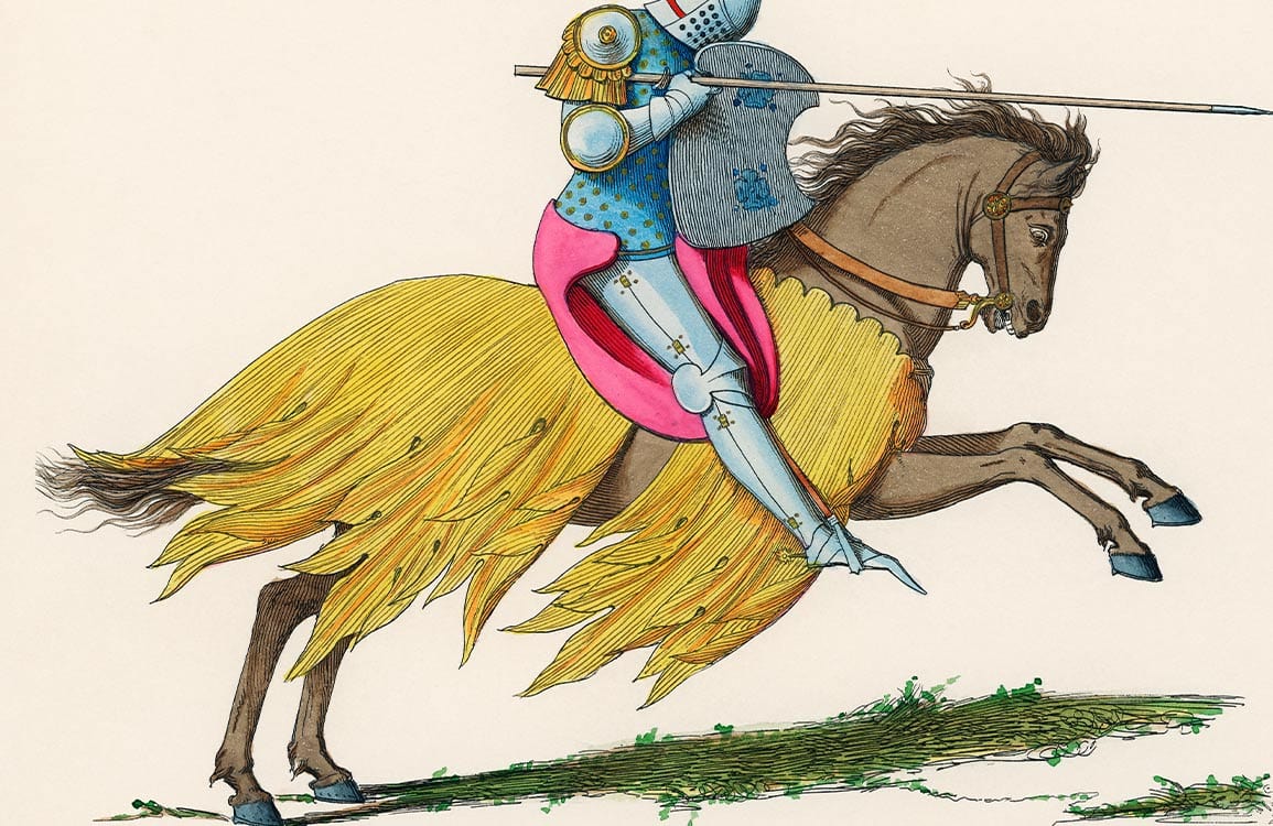 Majestic Medieval Knight Mural Wallpaper with Vibrant Colours and Historic Flair