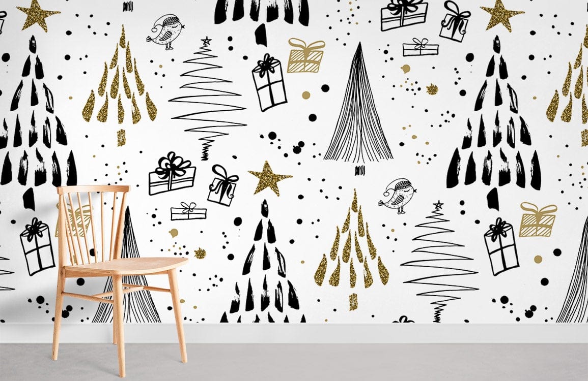 Christmas Gifts Mural Wallpaper Room