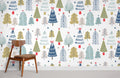 Decorated Trees Wallpaper Mural