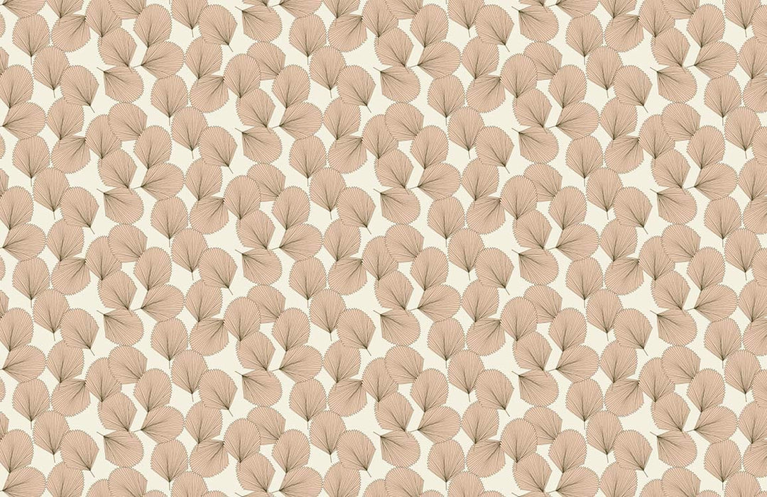 Elegant Beige Leaf Pattern Wallpaper - Modern Botanical Design Décor