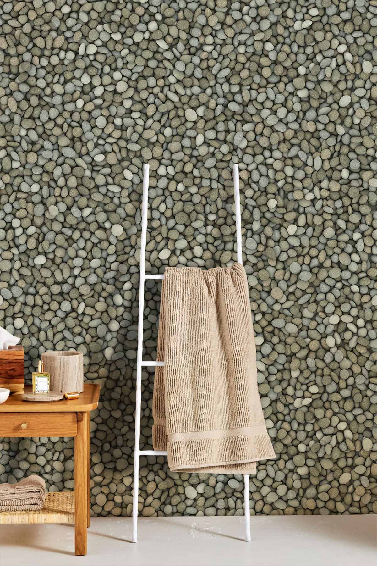 Cobblestone Texture Hallway Wallpaper Mural