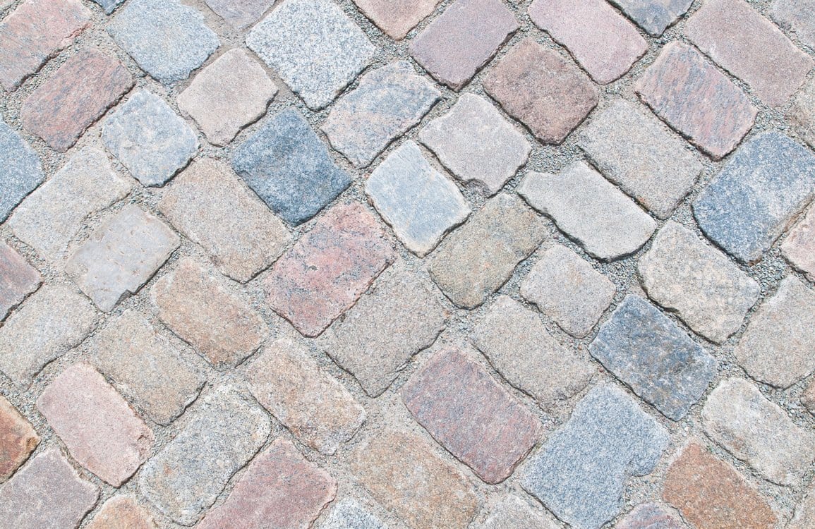 Rustic Cobblestone Path Wallpaper - Grey, Beige, Rustic Stone Brick Pattern