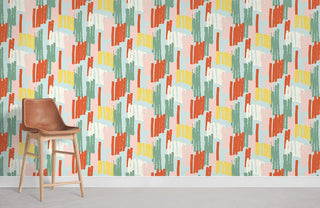 Colorful Brush Strokes Wallpaper Mural