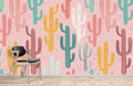 Colorful Cactus Wallpaper Mural