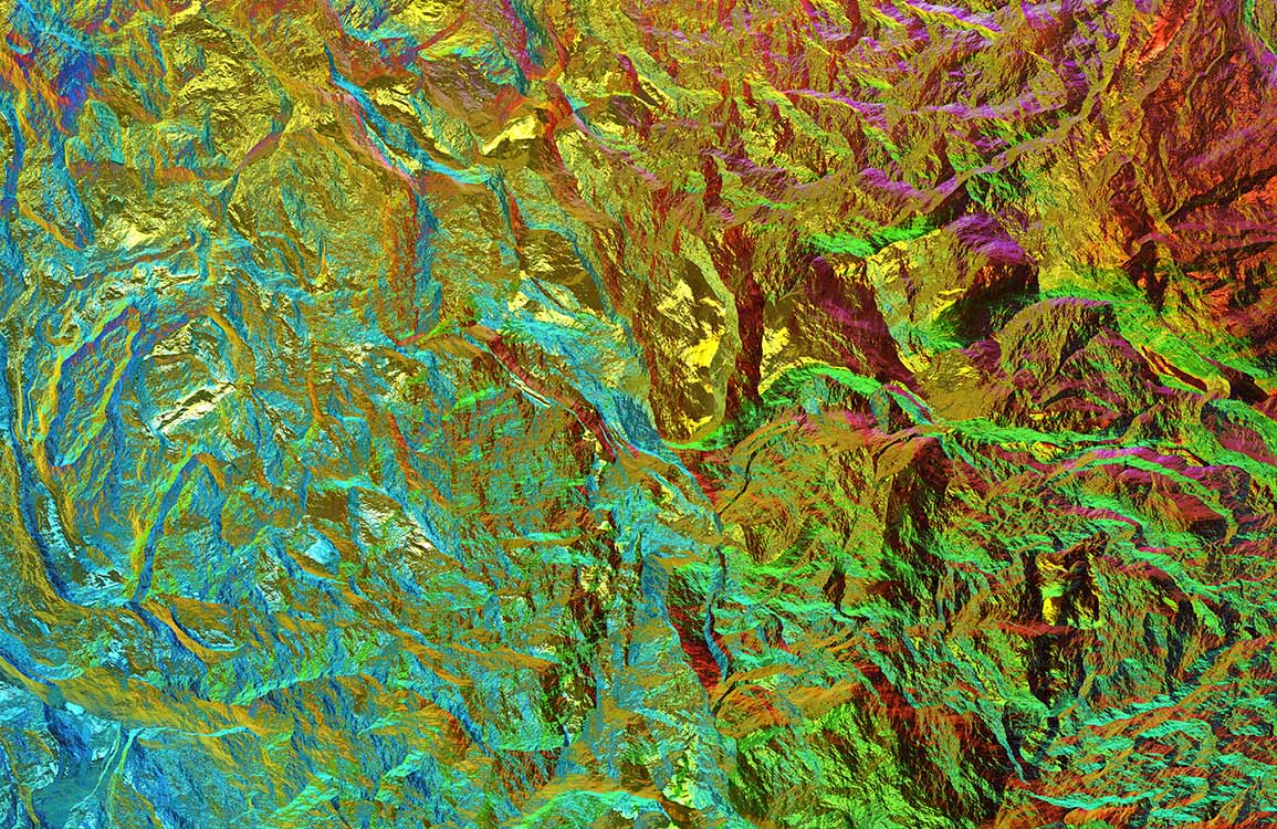 Vibrant Rainbow Textured Metallic Abstract Mural Wallpaper for Modern Interiors
