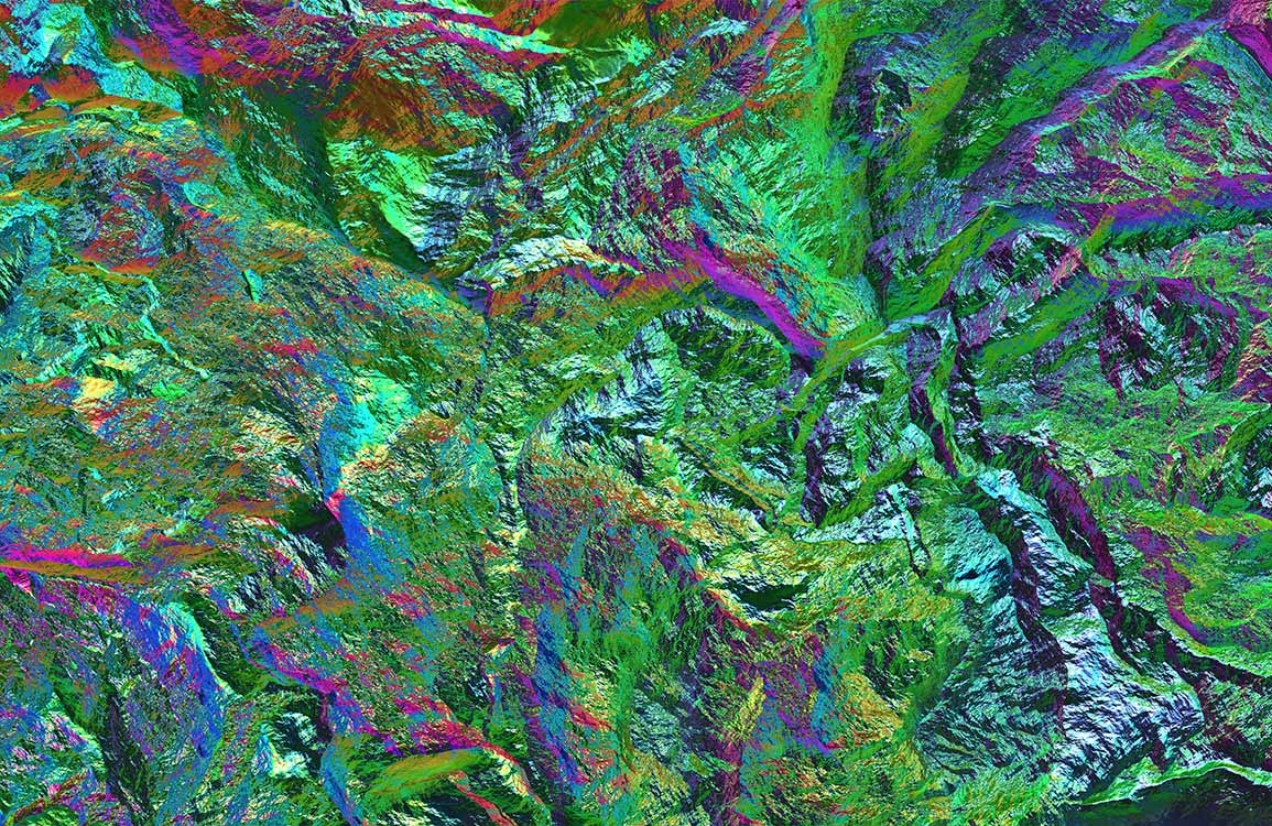 Vibrant Multicolour Abstract Landscapes Mural Wallpaper - Bold Earthy Design