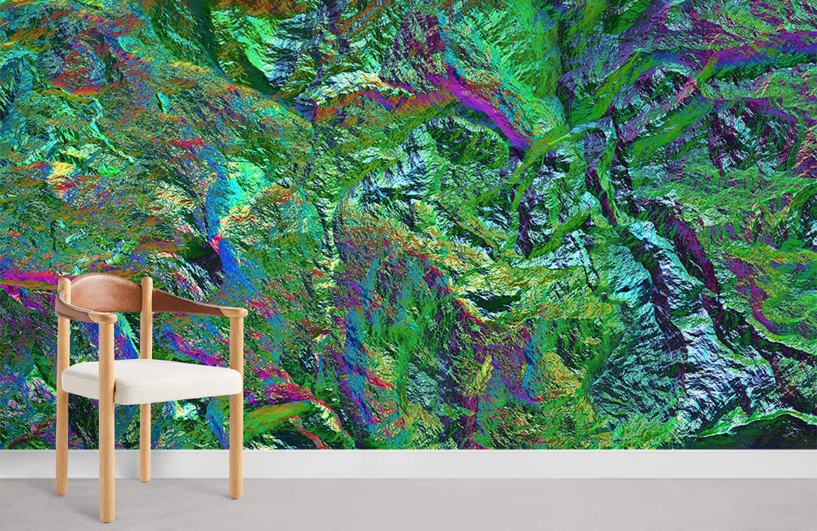 Colorful Green Mineral Room Wallpaper Mural