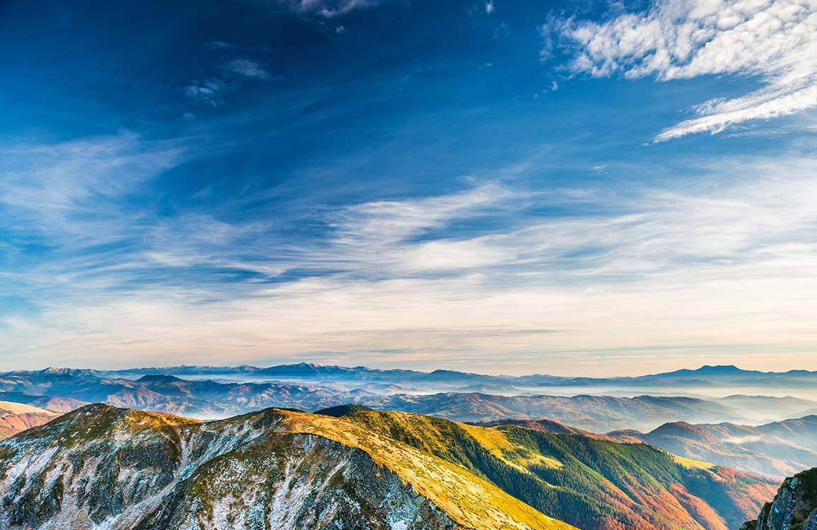 Majestic Mountain Landscape Mural Wallpaper - Vibrant Skies, Serene Nature View