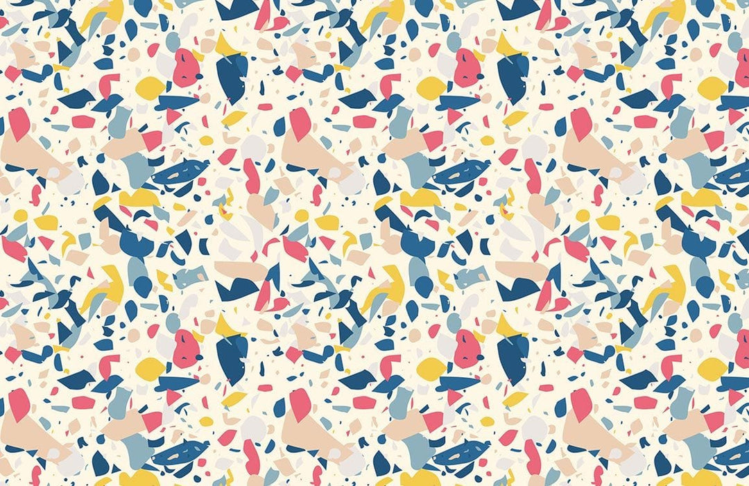 Abstract Multicolour Terrazzo Pattern Wallpaper for Contemporary Interiors Decor