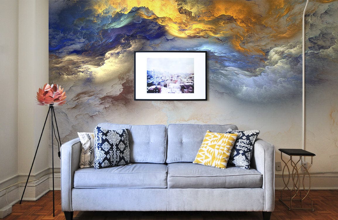 Colorful Painting Clouds Wallpaper Mural