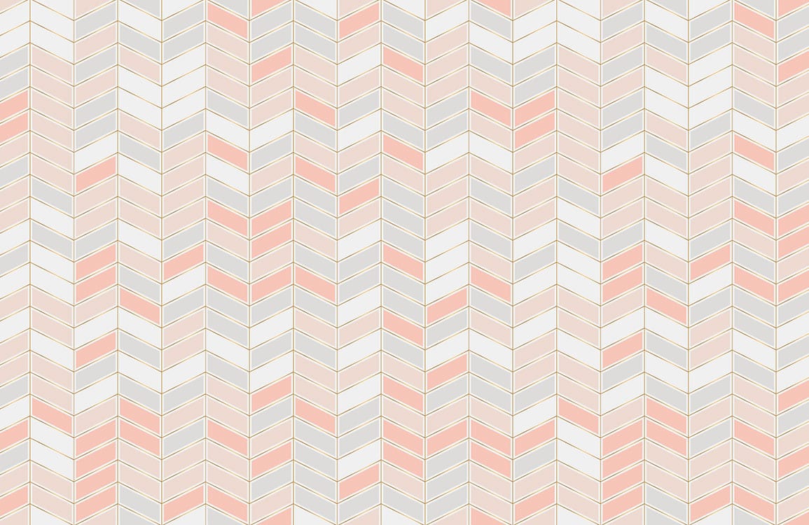 Blush Pink and Grey Chevron Geometric Pattern Wallpaper - Contemporary Style