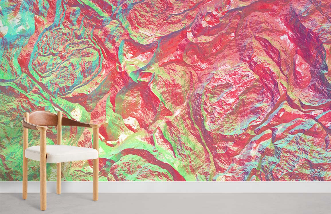 Colorful Pink Mineral Room Wallpaper Mural