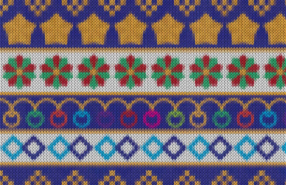 Vibrant Multicoloured Knitted Pattern Wallpaper for Cosy Home Decor Style