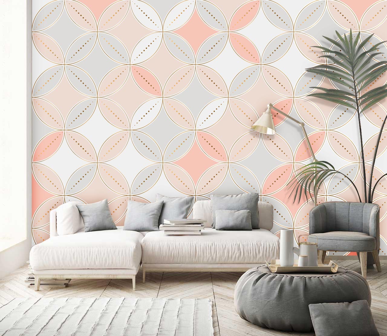 Colorful Seamless Circle Wall Murals | Ever Wallpaper UK