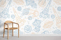 Colorful Space Sketches ll Wallpaper Mural