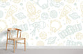 Colorful Space Sketches Wallpaper Mural