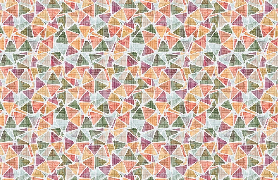 Vintage Geometric Multicoloured Triangle Pattern Wallpaper for Stylish Interiors