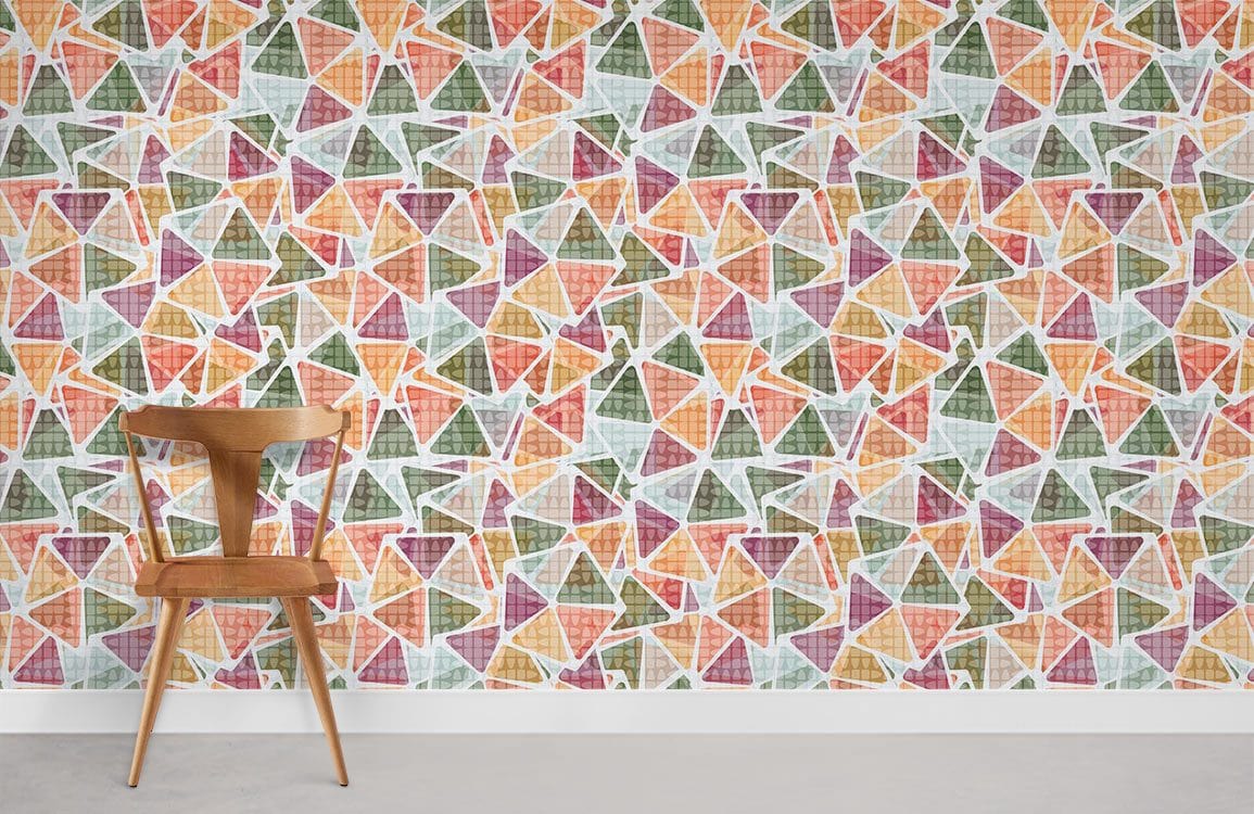 Triangle Pattern Mural Wallpaper Room