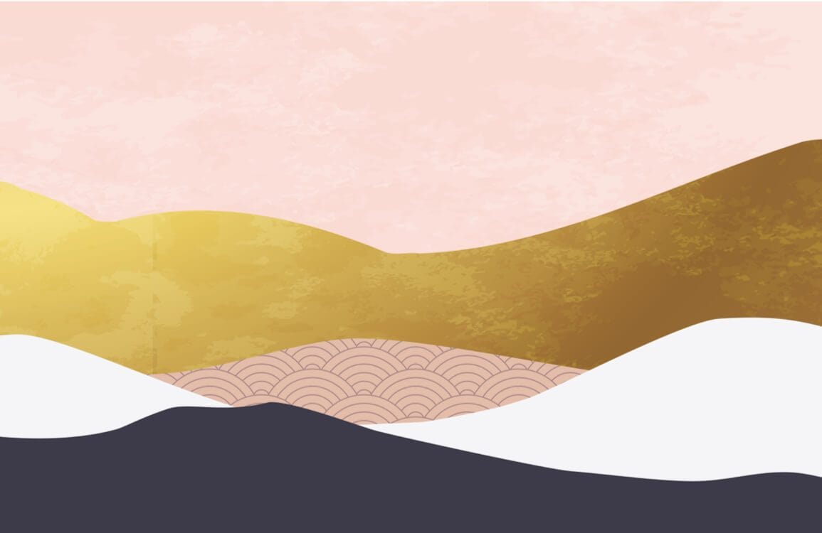 Pastel Ombre Gold Abstract Landscape Mural Wallpaper - Modern Wall Art