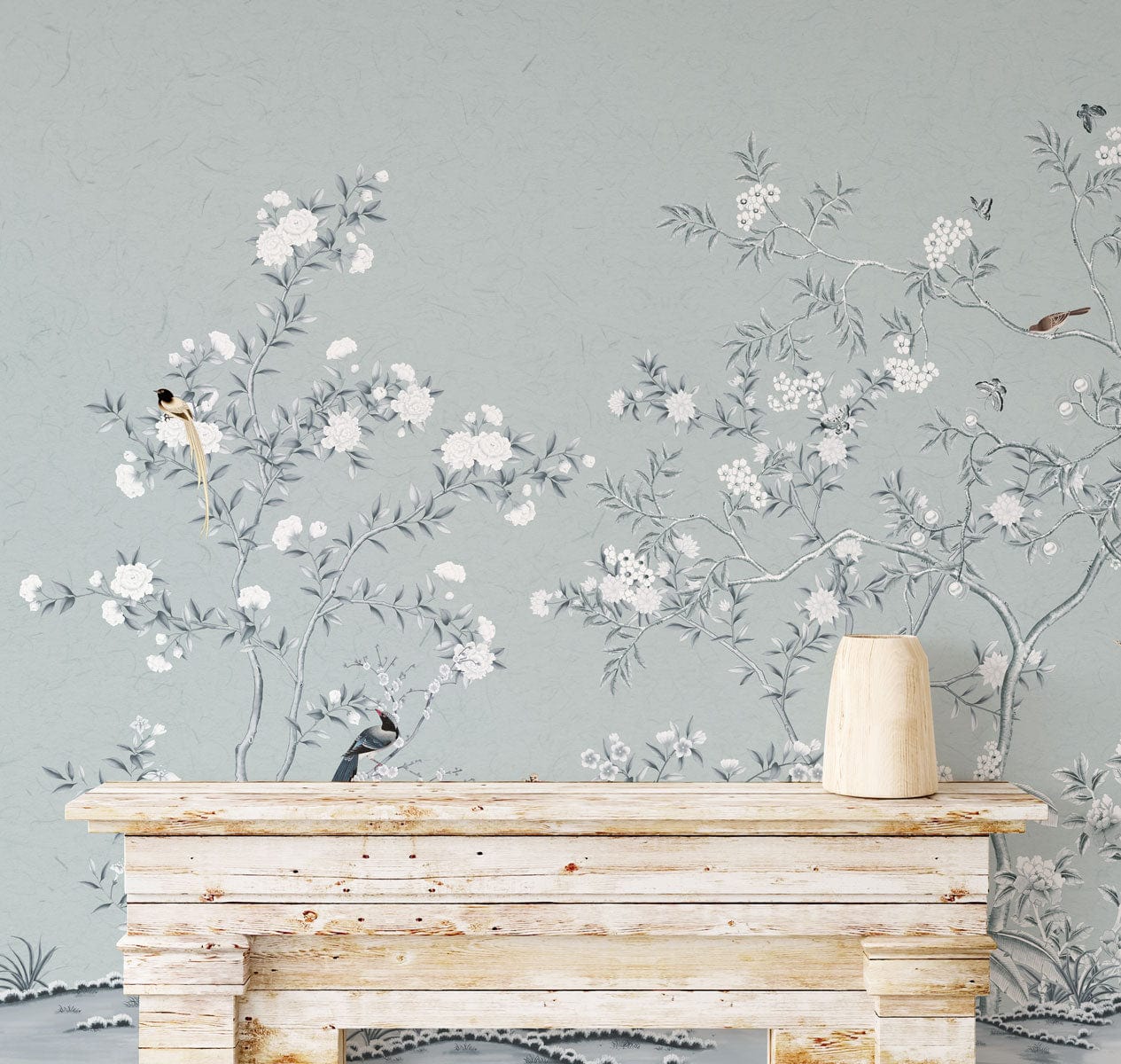 Colorless Bloom Wallpaper Mural | Flower Mural Design
