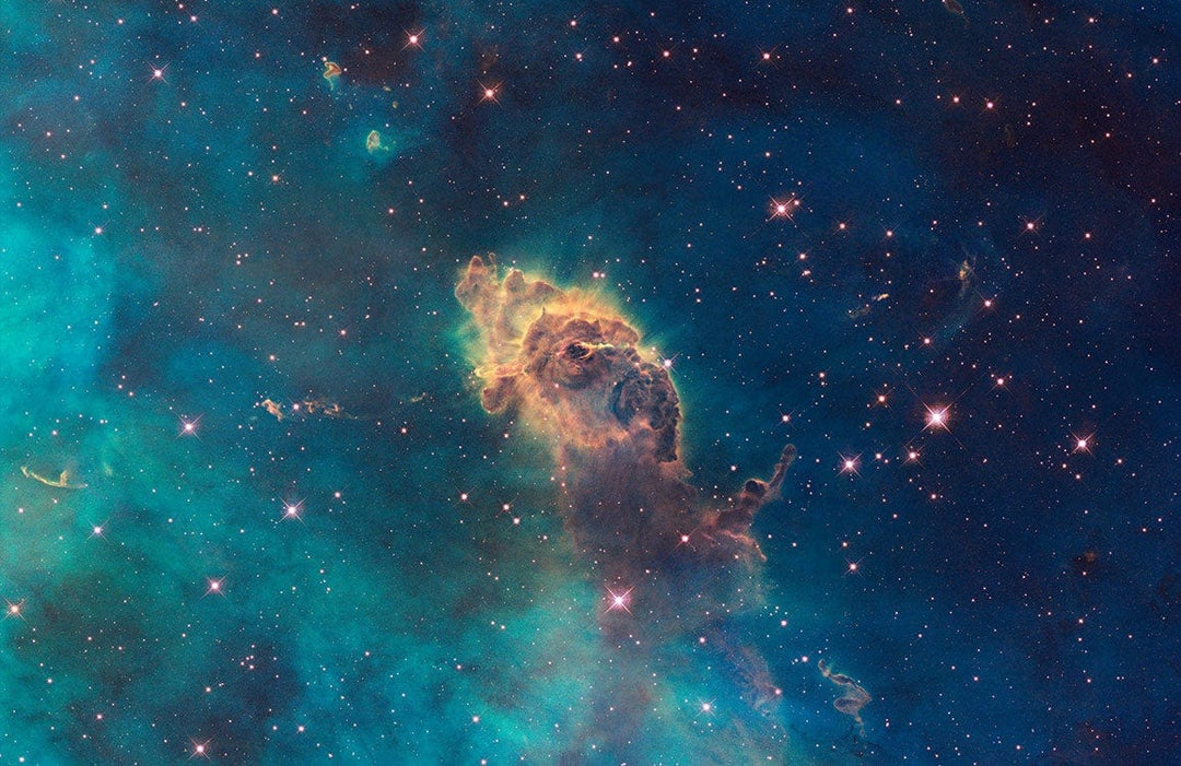 Stellar Dreams Cosmic Nebula Mural Wallpaper - Blue and Gold Space Design