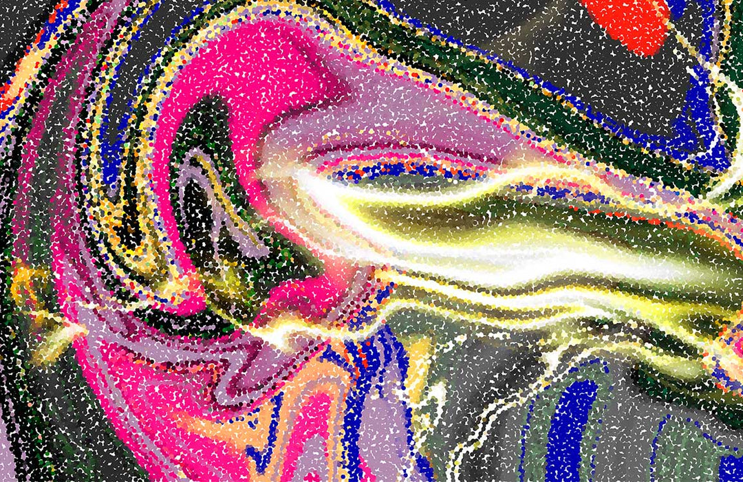 Vibrant Abstract Swirl Wallpaper in Neon Pink and Cosmic Patterns