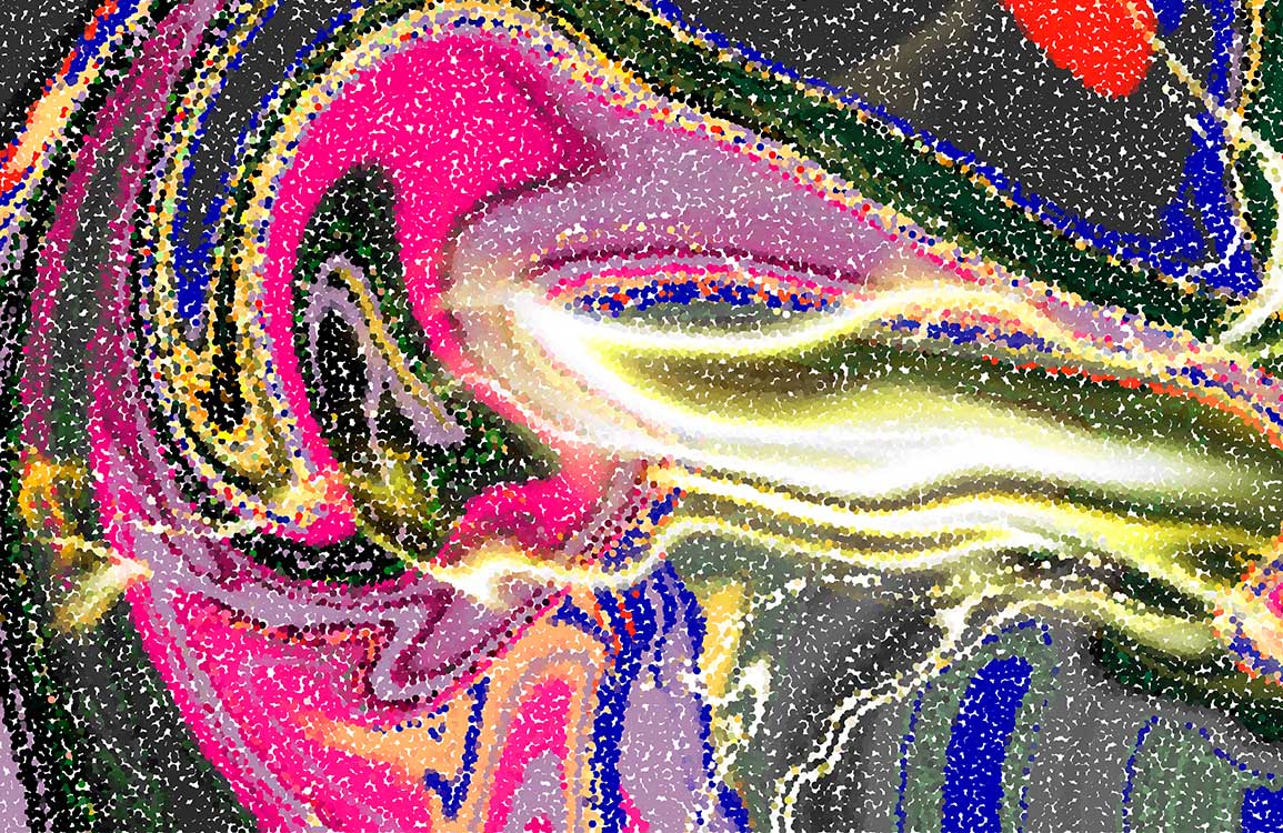 Vibrant Abstract Swirl Wallpaper in Neon Pink and Cosmic Patterns
