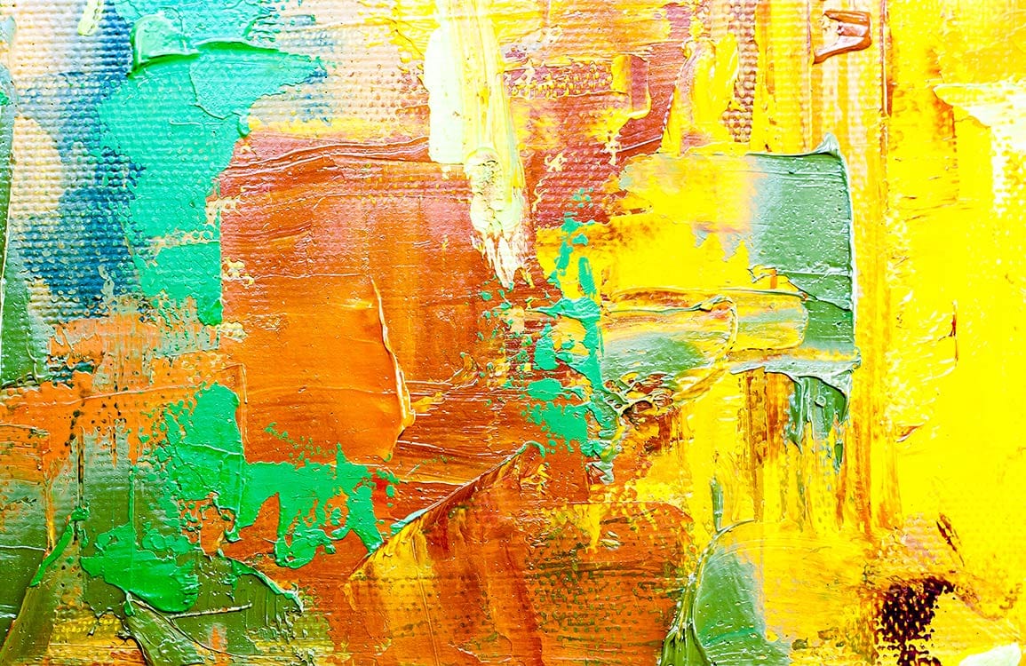 Vibrant Abstract Textured Mural Wallpaper - Bold Yellow Orange Green Design