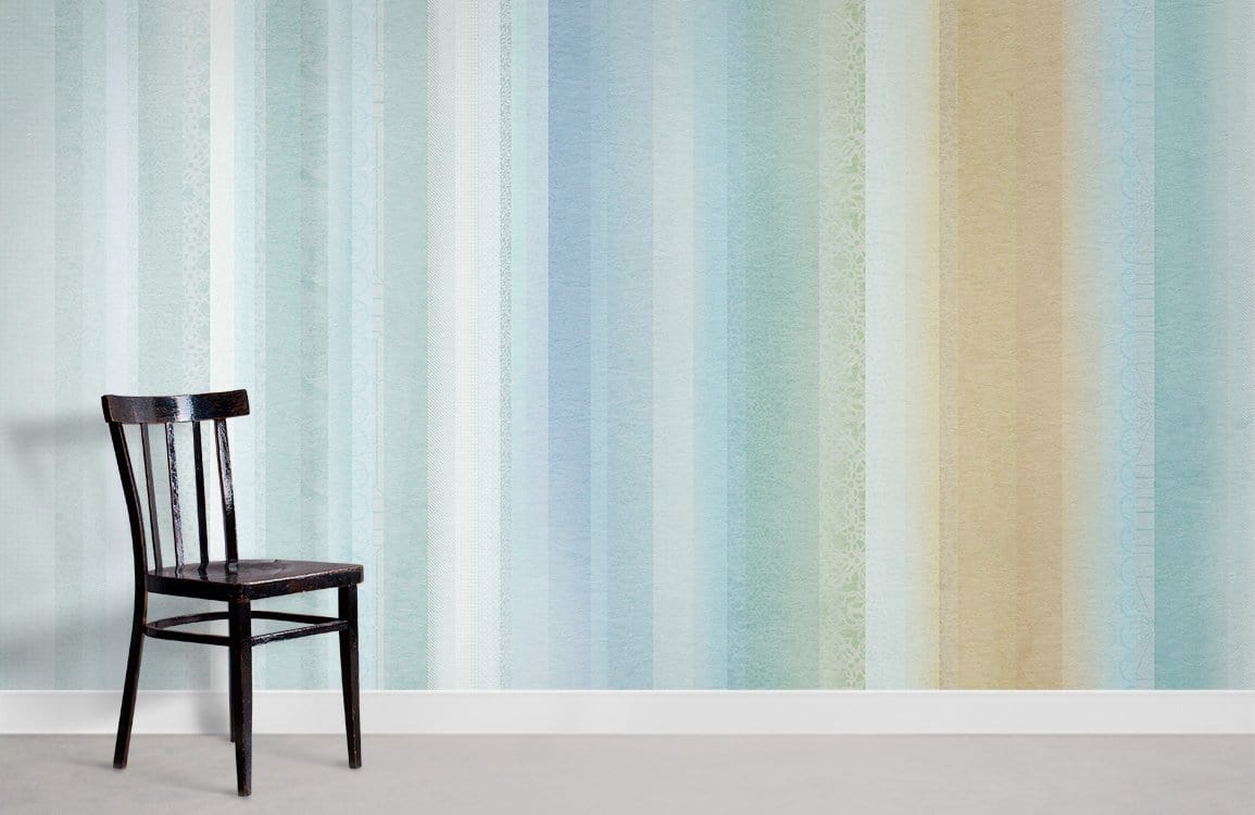 Ombre Green Stripe Wallpaper Mural
