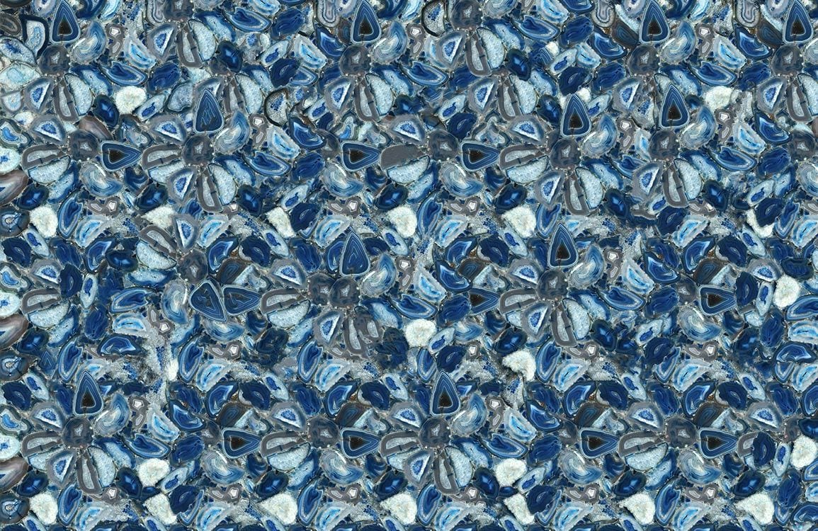 Elegant Blue Gemstone Patterned Wallpaper: Modern Geometric Home Decor Design