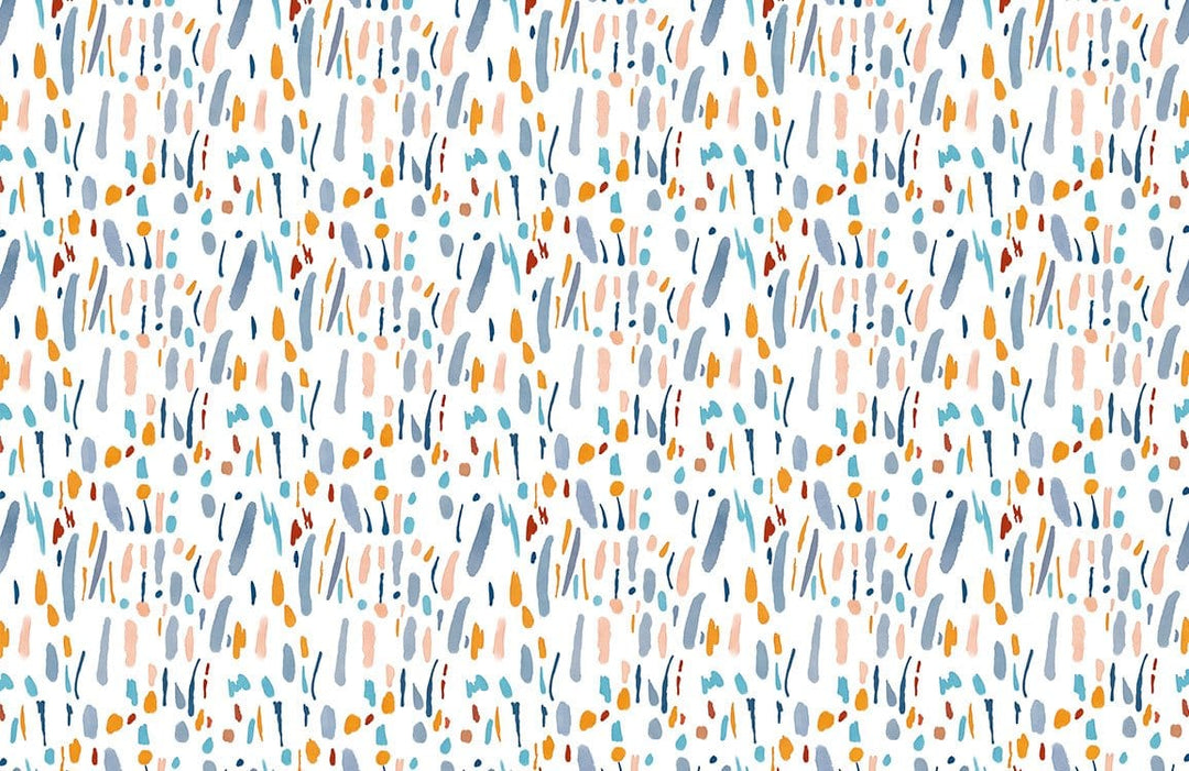 Abstract Multicolour Brush Strokes Patterned Modern Wallpaper in Pastel Hues