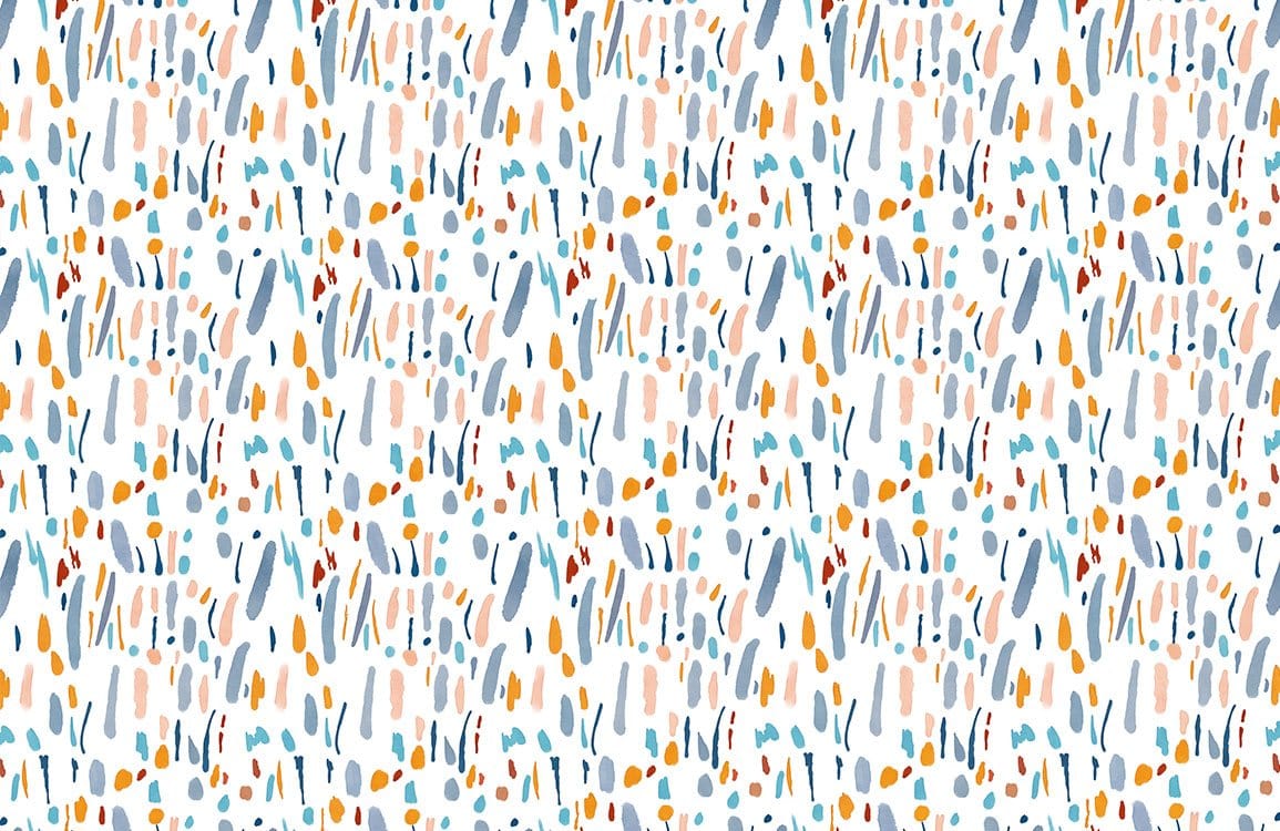 Abstract Multicolour Brush Strokes Patterned Modern Wallpaper in Pastel Hues