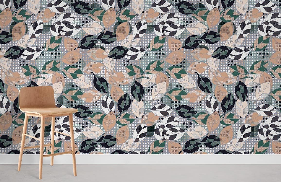 Colourful Leaves Wallpaper Mural Room