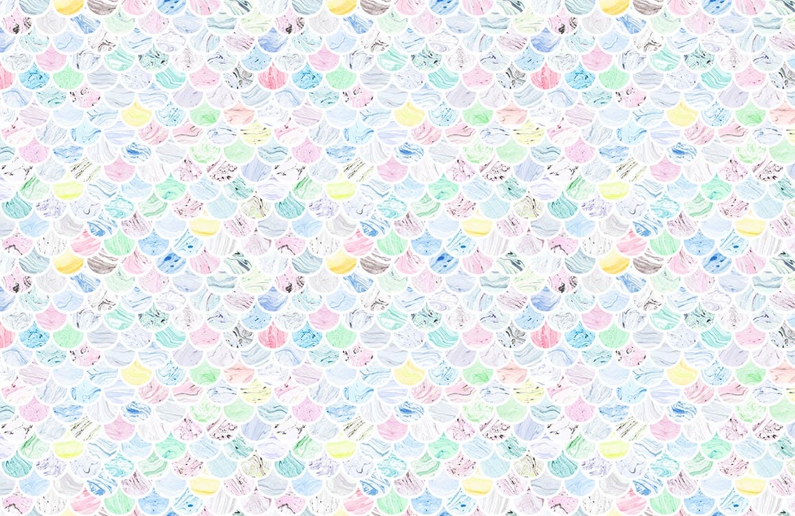 Pastel Seashell Harmony: Multicoloured Patterned Mural Wallpaper for Elegant Interiors