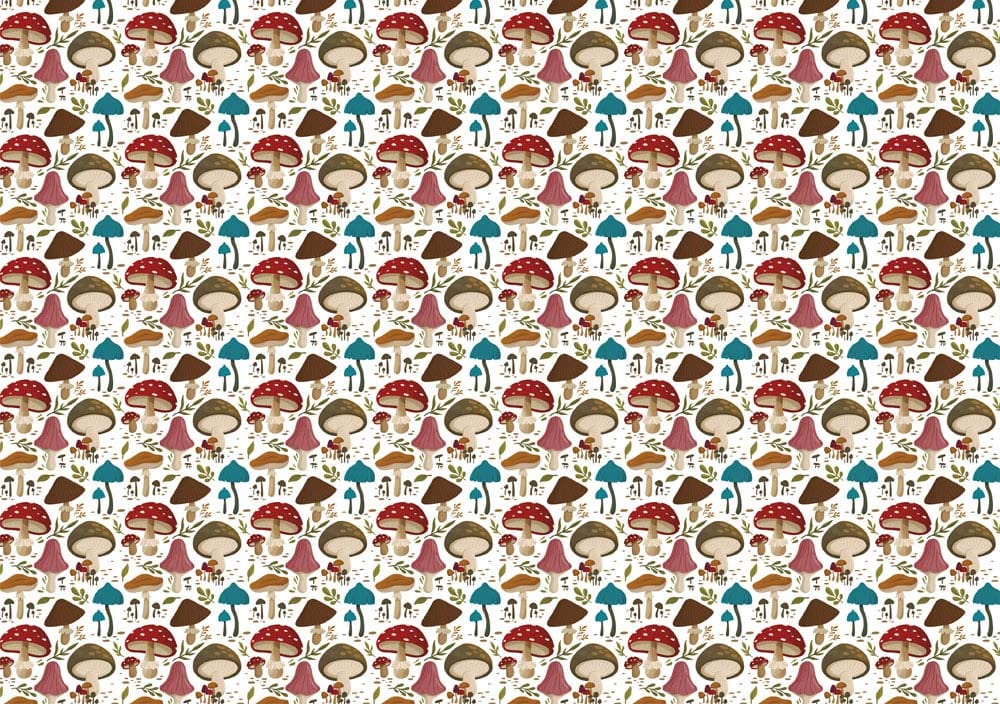 Colourful Mushrooms Wallpaper Mural