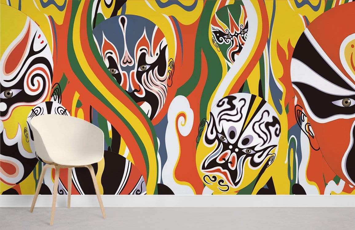 Colourful Masks Wallpaper Mural