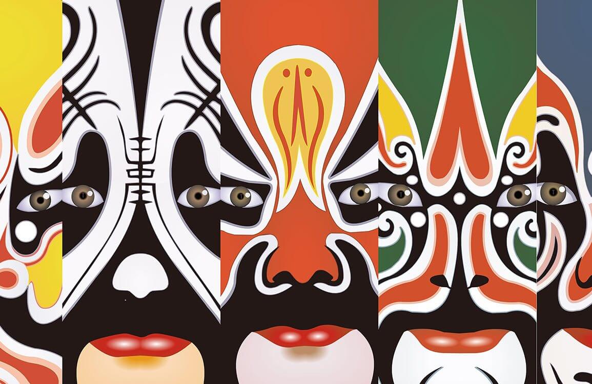 Vibrant Ethnic Faces Mural Wallpaper with Multicolour Bold Artistic Design