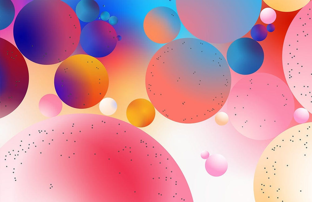 Vibrant Multicolour Bubble Pattern Mural Wallpaper - Modern Abstract Design