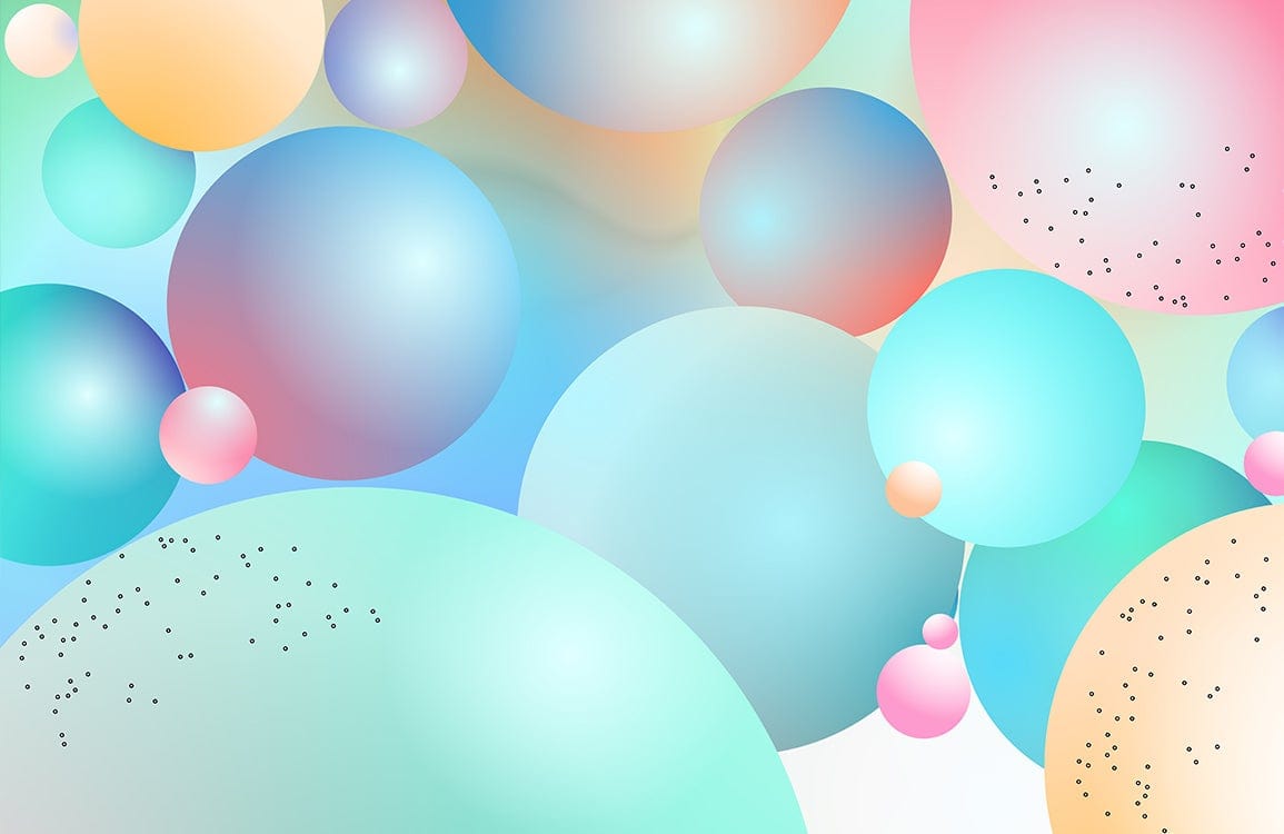 Pastel Dreamscape Bubble Theme Mural Wallpaper - Modern Abstract Design