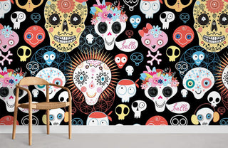 Colourful Skeleton Wallpaper Mural
