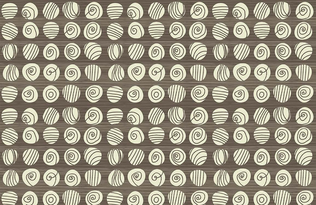 Vintage Spiral Pattern Wallpaper in Earthy Tones - Retro Chic Style