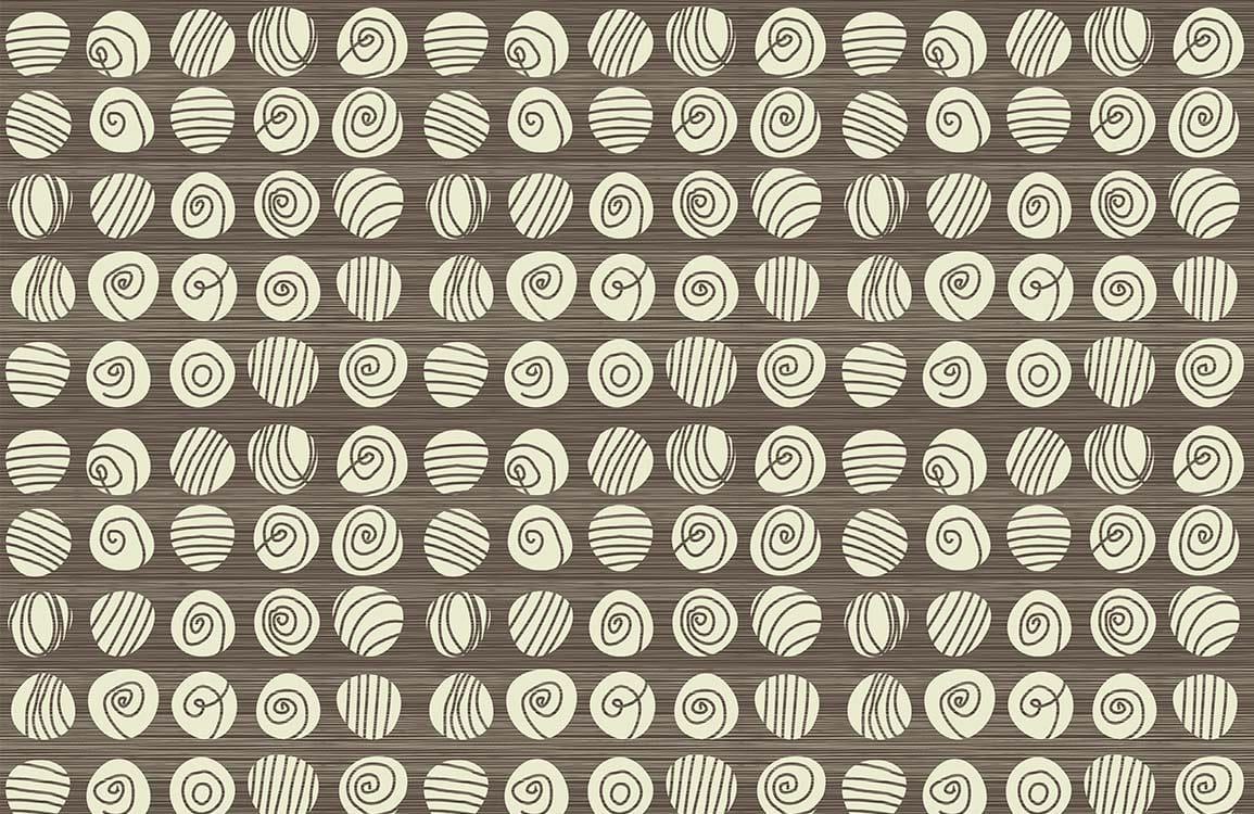 Vintage Spiral Pattern Wallpaper in Earthy Tones - Retro Chic Style